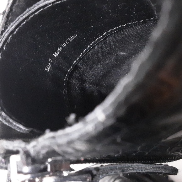 Dolce Vita Croc Lace Up Combat Boots - Picture 8 of 9